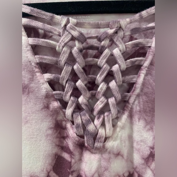 American Eagle Purple tie dye long sleeve top. Size medium. - Picture 2 of 11